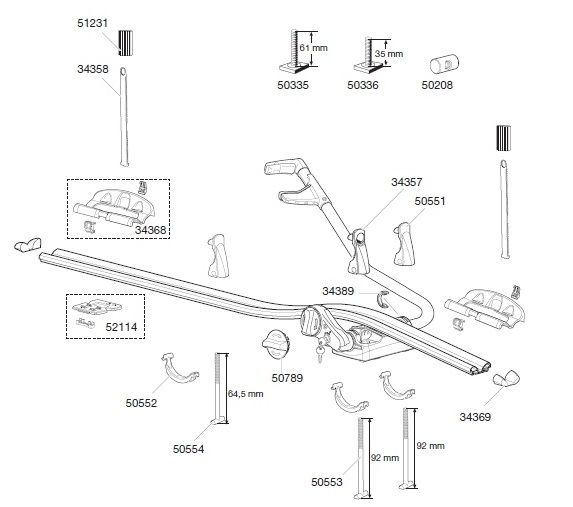 thule proride 591 rattahoidja varuosad
